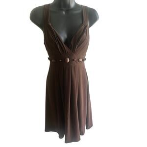 Womens Bisou Bisou Dress‎ Size 6 Y2K Babydoll Coquette Beaded Festival Ren Faire